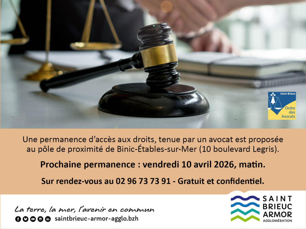 Permanence d'accès au droit - 10/04/26 Binic-Etables-sur-mer