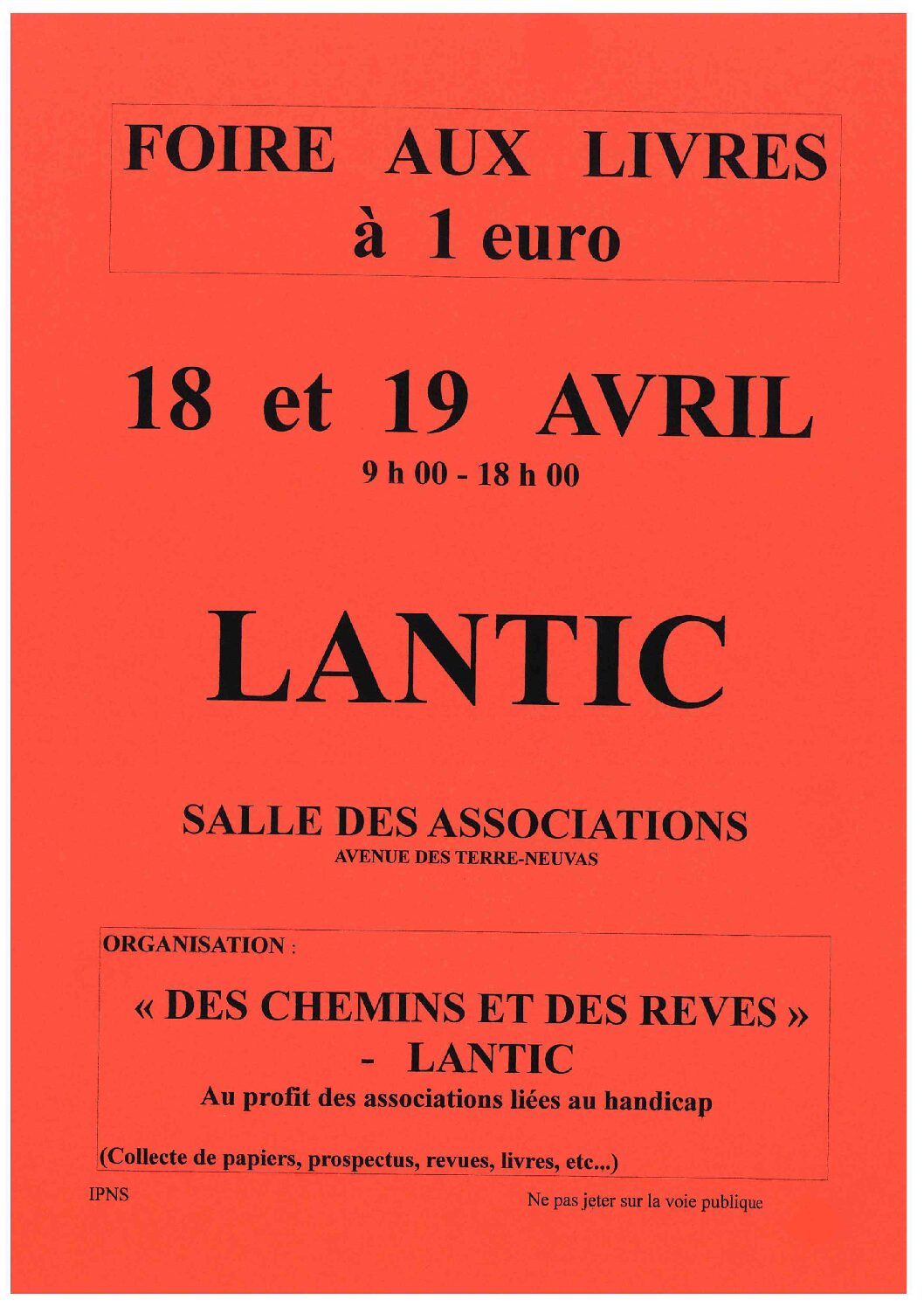 FOIRE AUX LIVRE A 1€