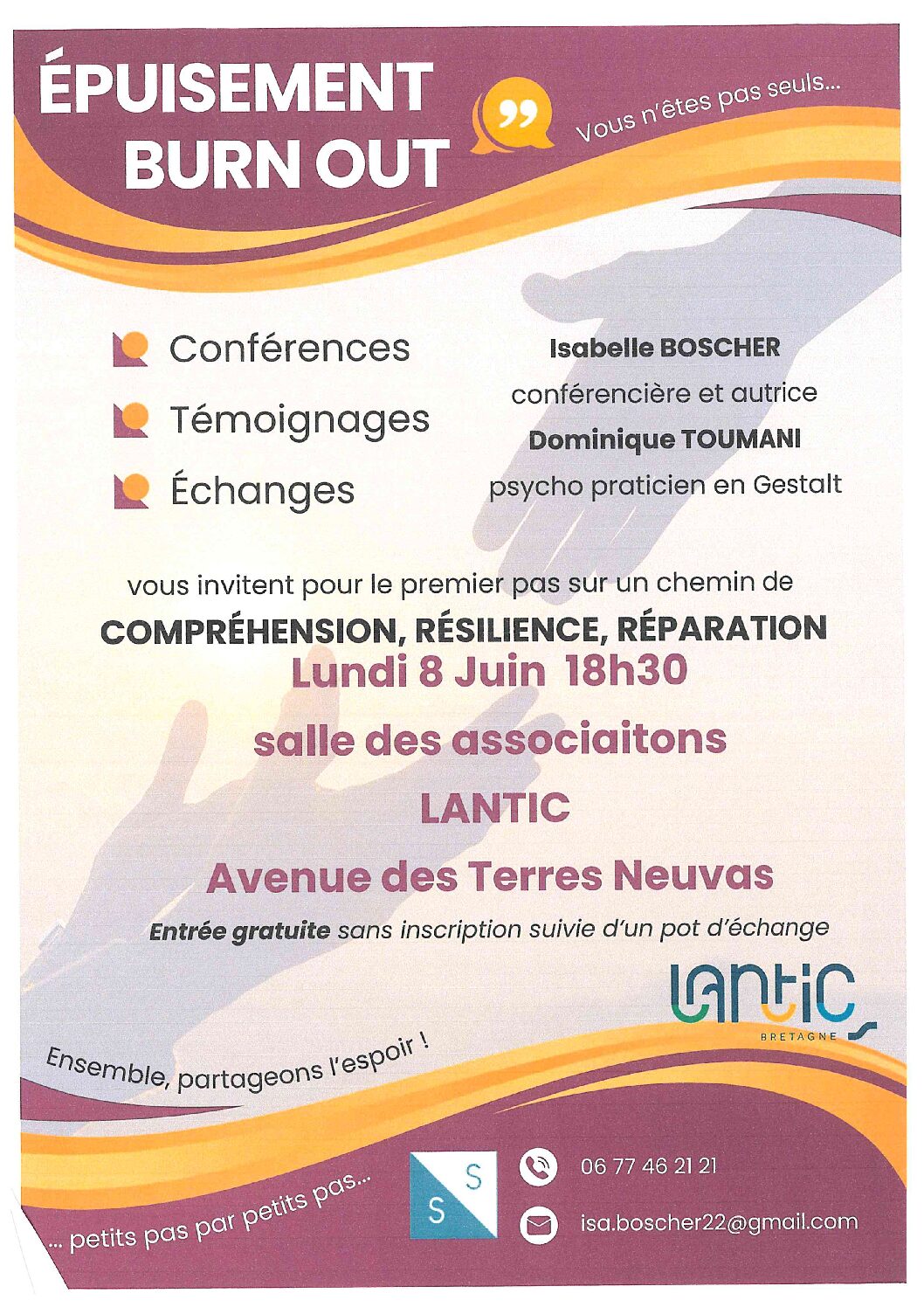 Conférence – Épuisement / Burn-out à Lantic