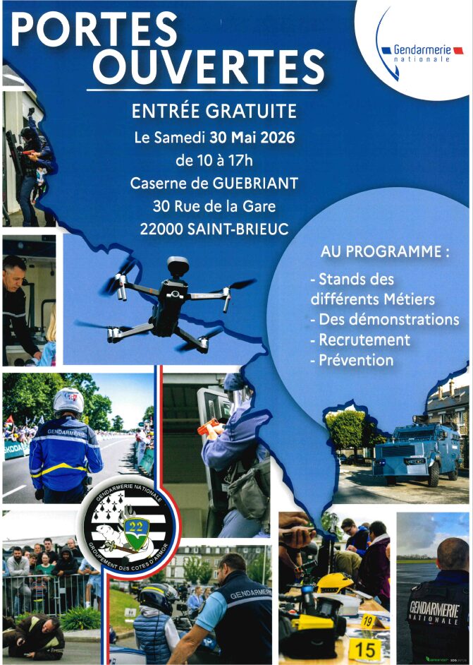 Portes ouvertes de la Gendarmerie le 30/05/26